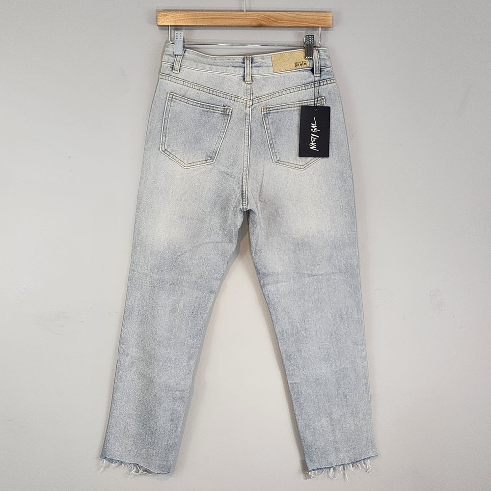 Nasty Gal Grunge Shred Over Heels Straight Jeans Sz. UK 8 / US 26 NWT - Picture 5 of 9